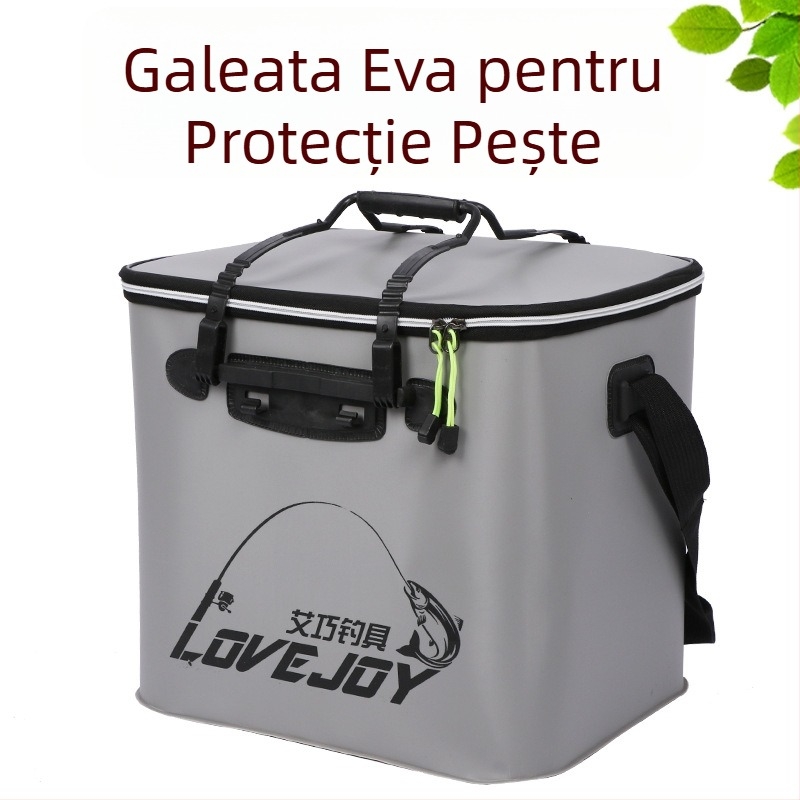 Găleată de pescuit EVA, impermeabilă, pliabilă, cu pereți întăriți, greutate 1 kg