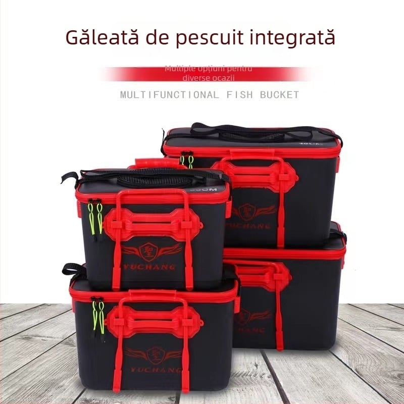 Găleată EVA pentru pești vii, cu corp monobloc și pereți groși, pentru pescuit în aer liber