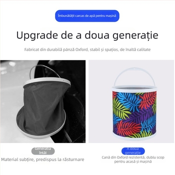 Găleată pliabilă pentru pescuit, cu funie și plasă anti-evadare