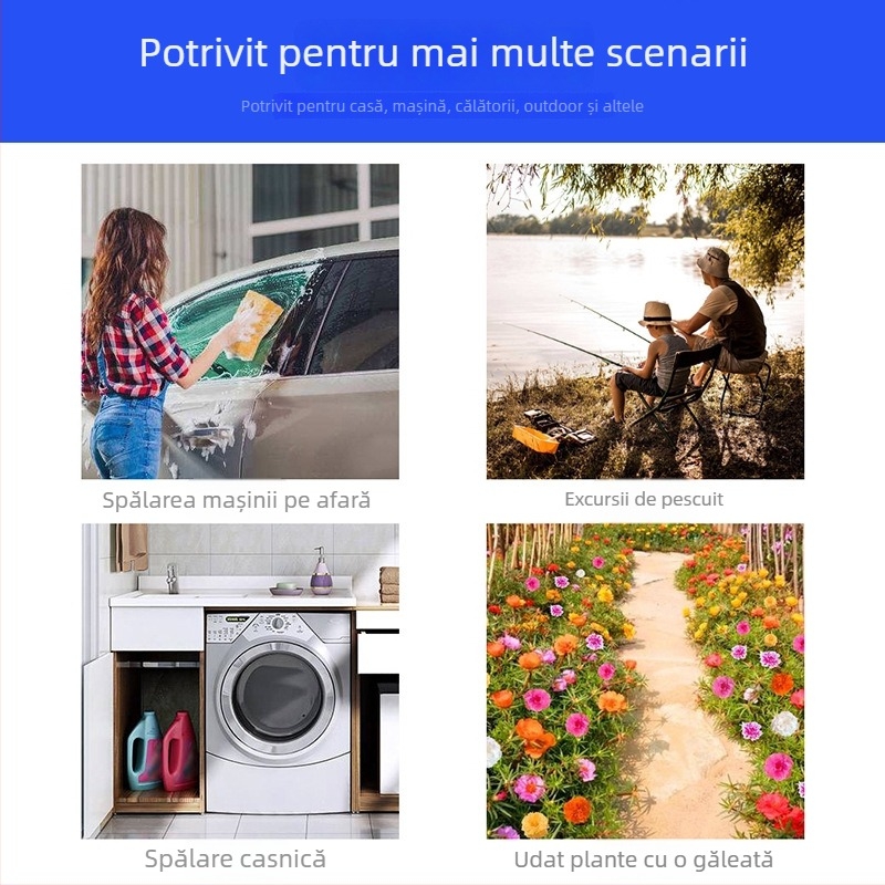 Găleată pliabilă pentru pescuit, cu funie și plasă anti-evadare