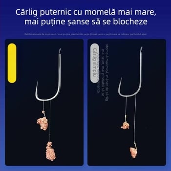 Set Waves cu cârlige duble pentru sub-linie, cu dinți, 200 bucăți pentru pescuit la crap