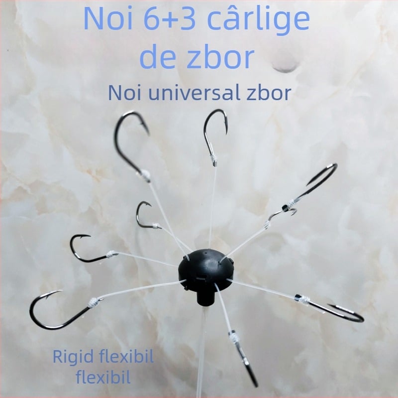 Treasure in the Lake set cârlige pentru pești mari – fir dur, cârlige universale zburătoare, deja legate, pentru silver carp și bighead carp, 12–16#, 10 buc.