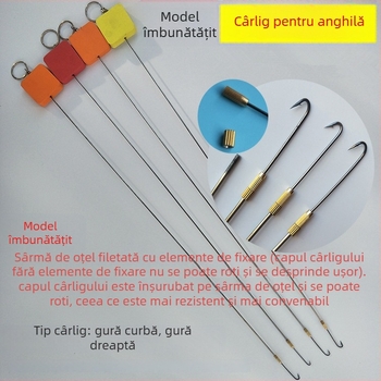Cârlig pentru anghilă Monopterus albus, rotativ la 360°, cârlig lung pentru pescuit cu set de accesorii de plumb