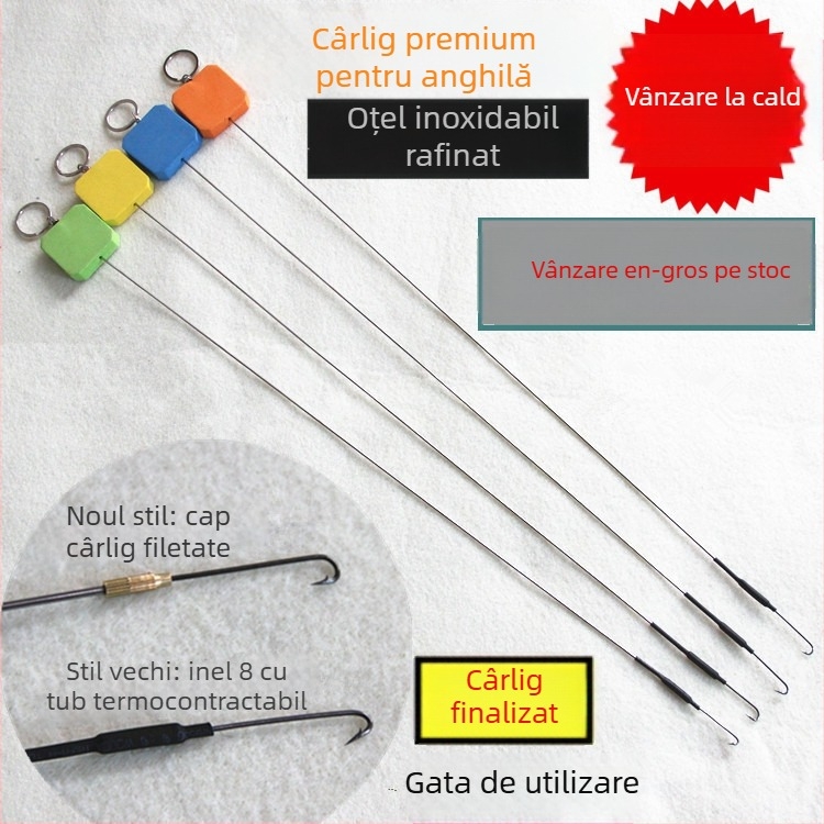 Cârlig pentru anghilă Monopterus albus, rotativ la 360°, cârlig lung pentru pescuit cu set de accesorii de plumb