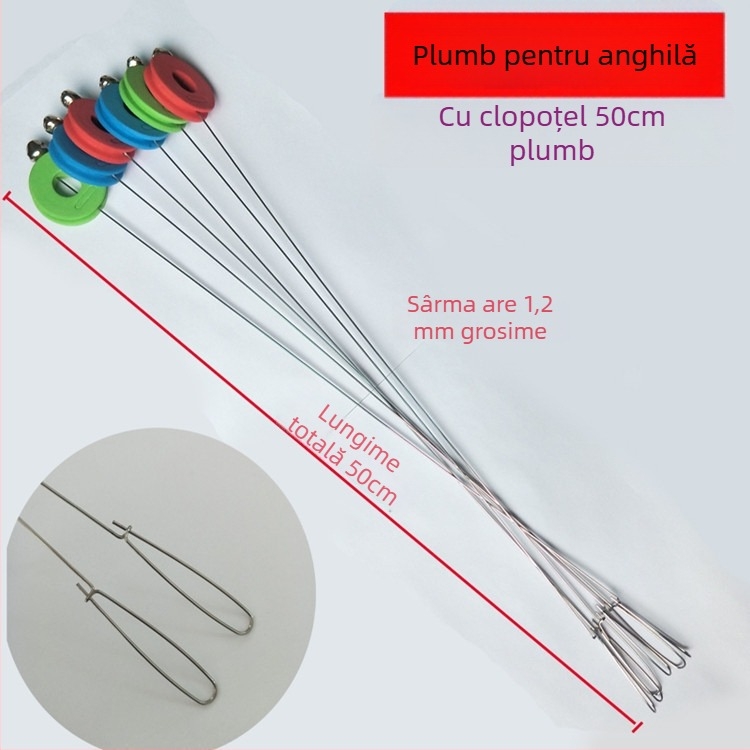 Cârlig pentru anghilă Monopterus albus, rotativ la 360°, cârlig lung pentru pescuit cu set de accesorii de plumb