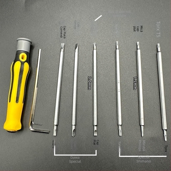 Unealtă multifuncțională pentru întreținerea tamburului de pescuit – Oțel S2, compatibil cu Shimano/Dawa, șurubelniță cu vârf convex, șurubelniță cu vârf bombat