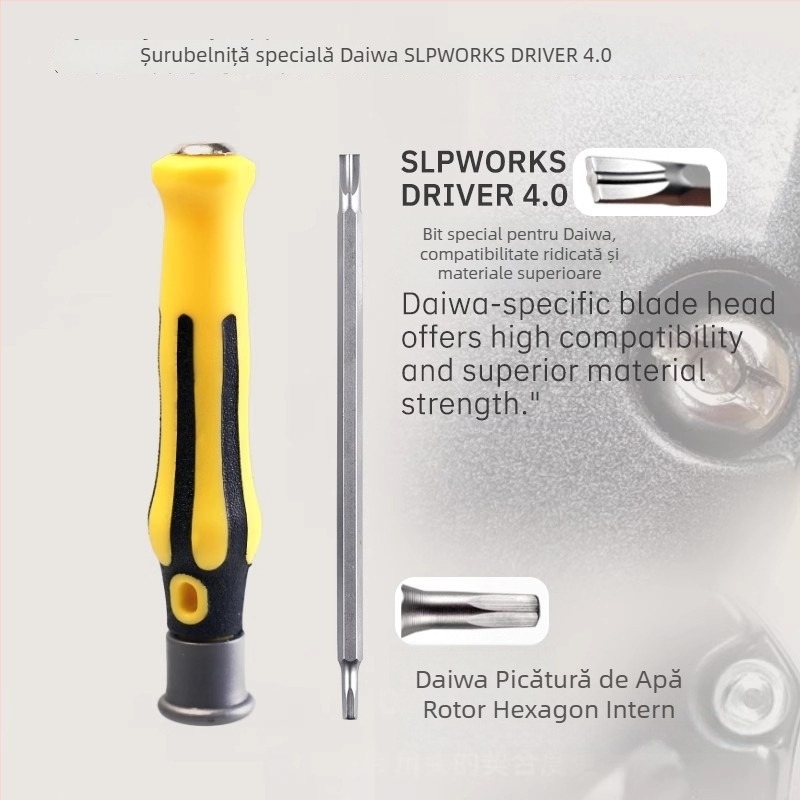 Unealtă multifuncțională pentru întreținerea tamburului de pescuit – Oțel S2, compatibil cu Shimano/Dawa, șurubelniță cu vârf convex, șurubelniță cu vârf bombat