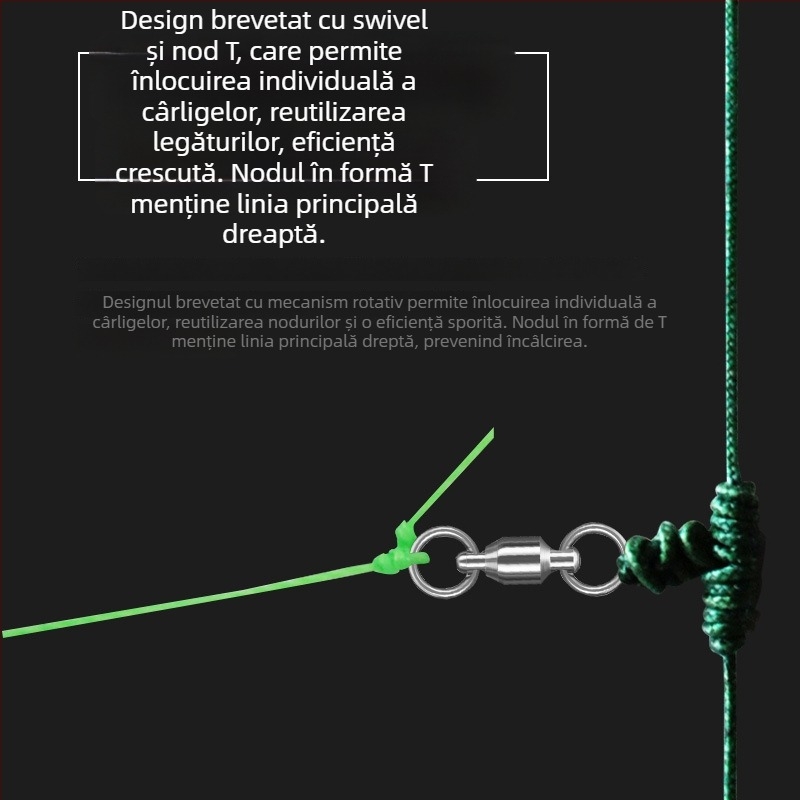 Bojiang set cârlige cu șnur pentru pescuit la lac – antiîncurcări, 100 bucăți