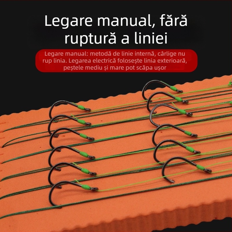 Bojiang set cârlige cu șnur pentru pescuit la lac – antiîncurcări, 100 bucăți