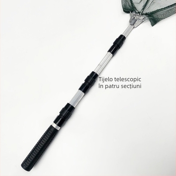 Plasă de pescuit din aliaj de aluminiu, pliabilă, telescopică, deschidere Ø40, adâncime 40, ochiuri fine, sarcină 2 kg