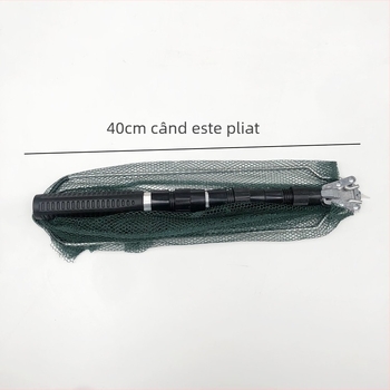 Plasă de pescuit din aliaj de aluminiu, pliabilă, telescopică, deschidere Ø40, adâncime 40, ochiuri fine, sarcină 2 kg