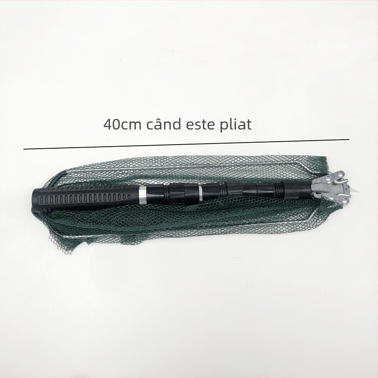 Plasă de pescuit din aliaj de aluminiu, pliabilă, telescopică, deschidere Ø40, adâncime 40, ochiuri fine, sarcină 2 kg