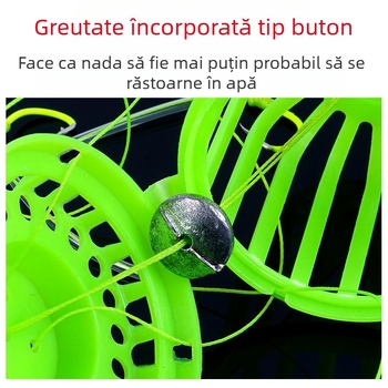 Kit de pescuit pentru crap argintiu și crap mare, cu plasă de pescuit, cârlig exploziv și cârlig iluminator tip Ise-Ni