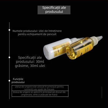 Kit de întreținere pentru tambur de pescuit – ulei și lubrifiant/grease pentru tambur de spinning, marcă East fishing owner, origine China, material: gumă, branduri private autorizate: Da