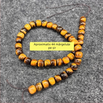 Accesorii bijuterii DIY – mărgele din piatră ochi de tigru, formă de măr, lustruite, semi-finisate