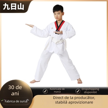 Uniformă Taekwondo, Unisex, cu mâneci lungi, Amestec poliester-bumbac 70%, căptușeală din bumbac, Brand Nine-day Mountains