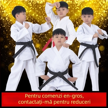 Uniformă de karate unisex pentru copii și adulți - material 76% poliester, căptușeală din bumbac, Zhuoao brand, pentru arte marțiale autoapărare