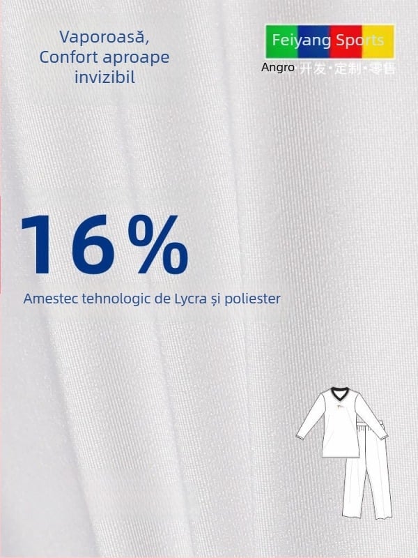 Costum de competiție taekwondo – elasticitate ridicată, Model: Broken Flowers, Logo personalizat, 82% poliester / 18% elastan