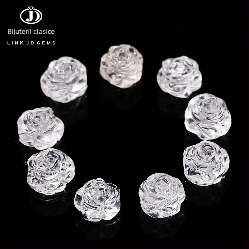 Jingdian Accesorii DIY din cristal – Trandafir de cristal, Cioplire și lustruire, Origine: Jinhua