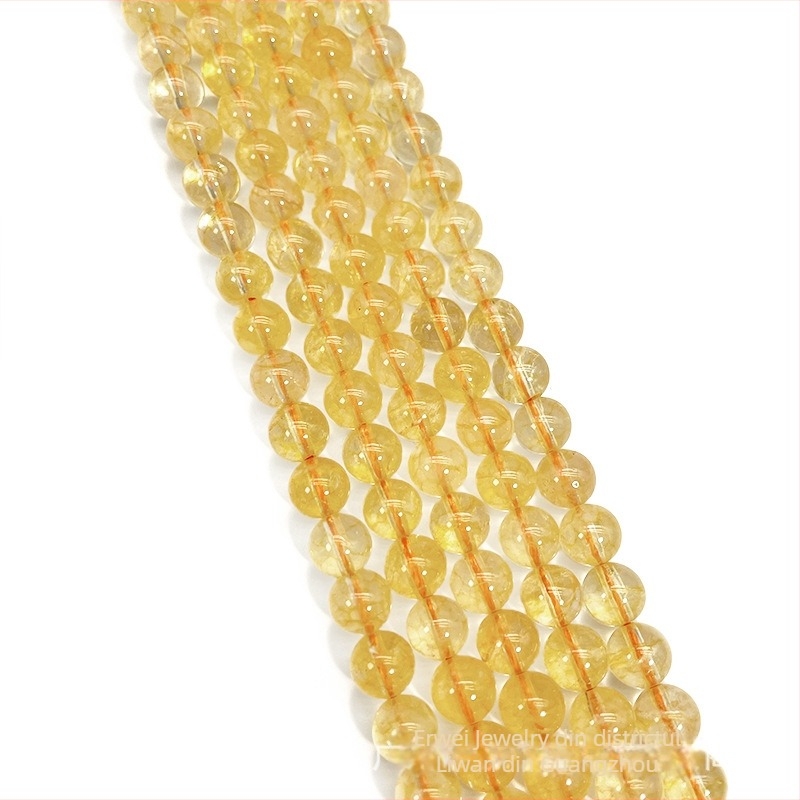 Mărgele Citrin – Mărgele libere rotunde, lustruite, pentru bijuterii DIY (Material: Citrin; Tip: Mărgele libere; Stil: Rotunde; Tratare: Șlefuire)