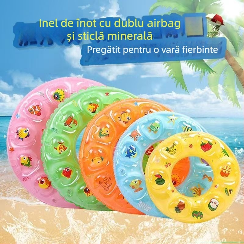 Inel de înot, cu dublu strat cristal, pentru subraț, PVC de 15 mm, pentru copii