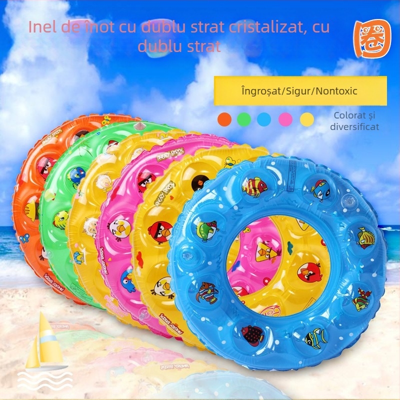 Inel de înot, cu dublu strat cristal, pentru subraț, PVC de 15 mm, pentru copii