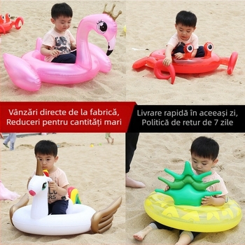 Inel de înot gonflabil pentru copii cu șezut în formă de pasăre, PVC 0.25 mm, model imprimat