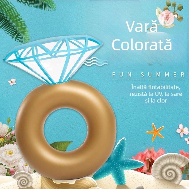 Inel de înot gonflabil Huiying pentru adulți, PVC ecologic, grosime 0,25 mm, model cu dungi