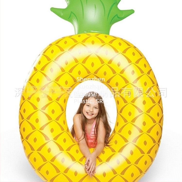 Inel de înot gonflabil cu ananas pentru adulți din PVC (Material: PVC ecologic, Grosime: 0,25 mm, Model: monocrom, Categorie: inel de înot)
