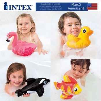 INTEX58590 Jucărie gonflabilă de apă pentru sugari și copii mici — temă animal pentru piscină, inel de înot gonflabil cu flotabilitate mare