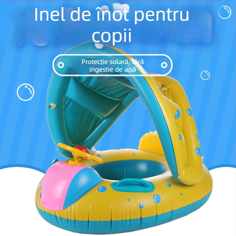 Inel de înot gonflabil pentru copii cu model desen animat, PVC ecologic, grosime 1,5, brand Xiaobei Lake Mountain