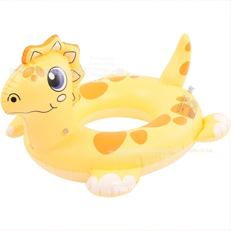 Inel de înot pentru copii cu model dinosaur desen animat, inel de șezut gonflabil, PVC ecologic 0.25 mm