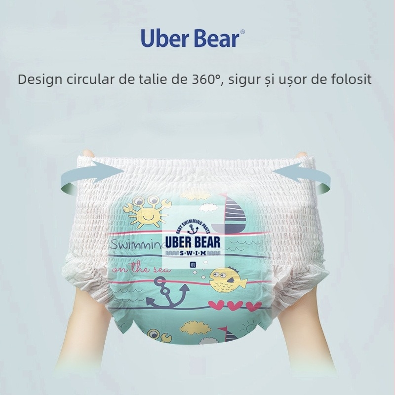 Scutece de înot pentru bebeluși, pantaloni cu șiret, potrivite până la 17 kg, vârste 0–3 ani, ambalaj de 80 bucăți, durată de valabilitate 3 ani