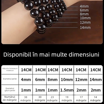 Perle pentru bijuterii DIY – mărgele răspândite din onix negru, lustruite, model totem, primăvara 2025