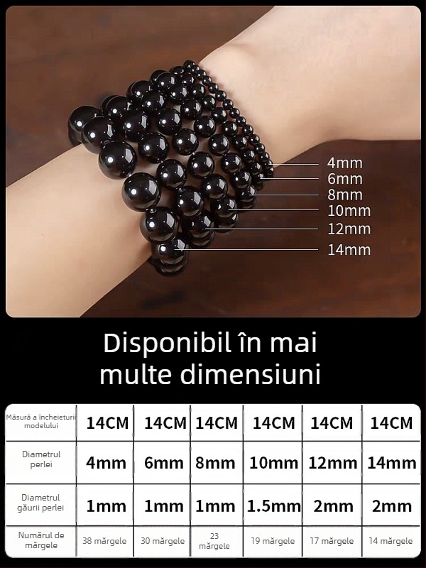 Perle pentru bijuterii DIY – mărgele răspândite din onix negru, lustruite, model totem, primăvara 2025