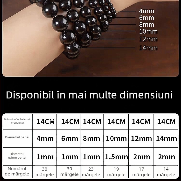 Perle pentru bijuterii DIY – mărgele răspândite din onix negru, lustruite, model totem, primăvara 2025