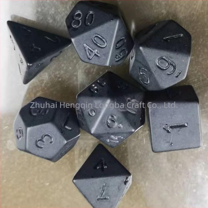 Qixiu set de 7 zaruri acrilice, stil unghi drept, zaruri cu 20 fețe