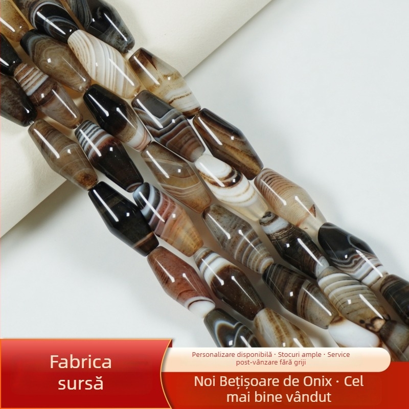 Mărgele libere din agat sardonyx, adaptabile, ambalaj individual, origine Brazilia
