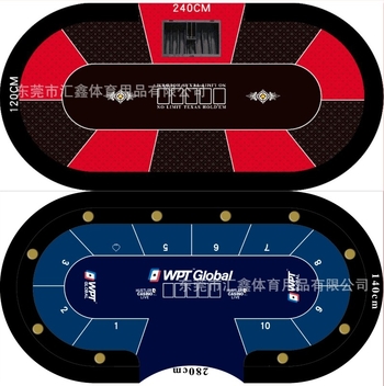 Suprafață de masă pentru Texas Hold'em, personalizată cu chipuri ceramice și velur cu protecție tripla (Material: velur cu protecție tripla; Chipuri: ceramice; Dimensiuni chipuri: 2400/2600/2800/3000)