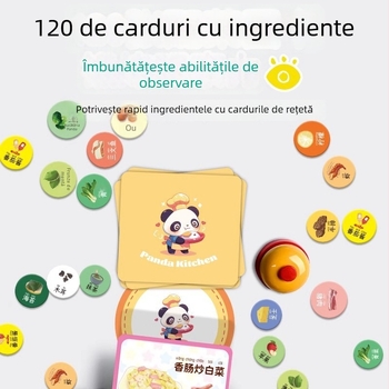 Panda Restaurant joc de cărți pentru copii 4–6 ani, puzzle, dezvoltare intelectuală și coordonare mână-creier