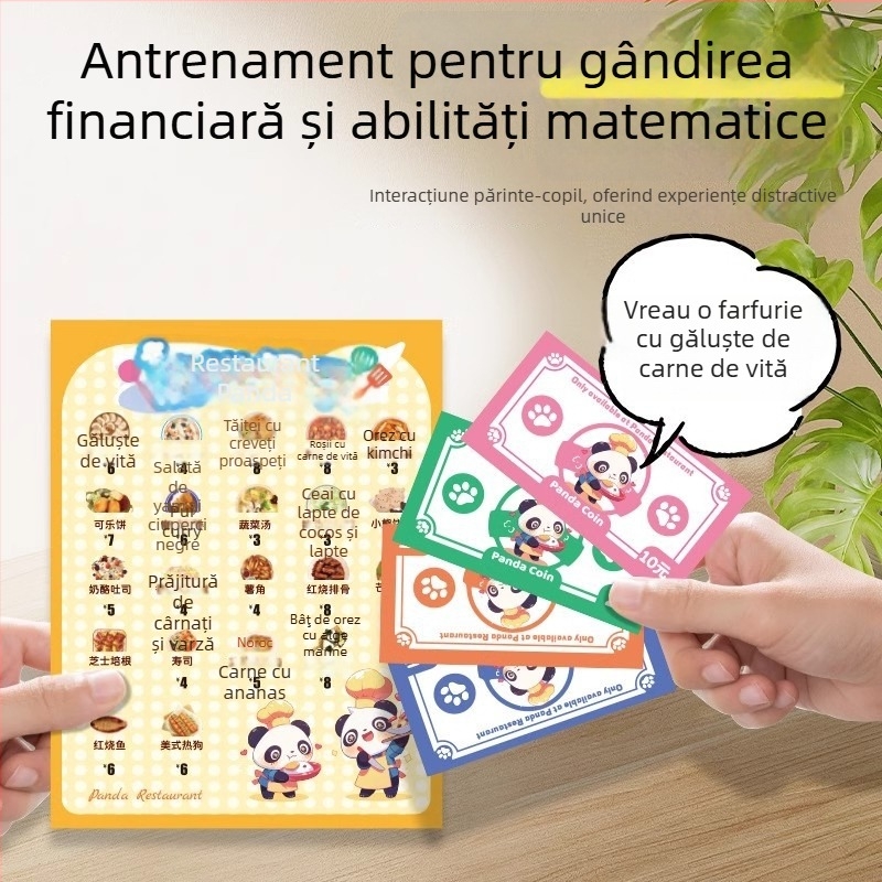 Panda Restaurant joc de cărți pentru copii 4–6 ani, puzzle, dezvoltare intelectuală și coordonare mână-creier