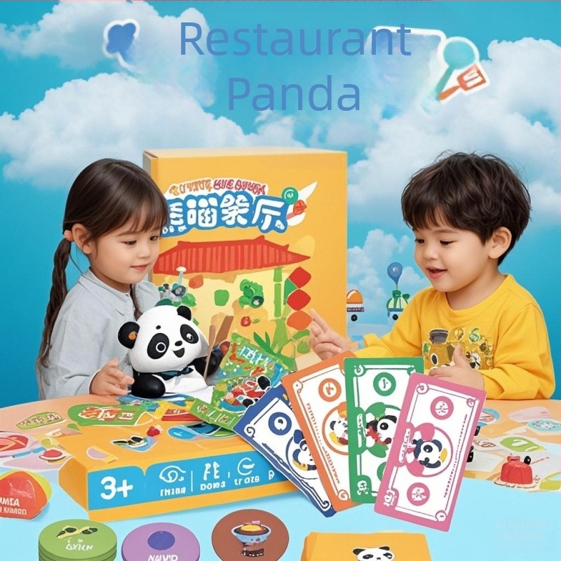 Panda Restaurant joc de cărți pentru copii 4–6 ani, puzzle, dezvoltare intelectuală și coordonare mână-creier