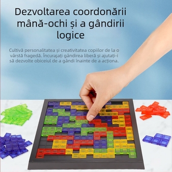 Xingtong Joc de masă pentru 4 jucători — strategie pătrată, temă Tetris Gladiator, plastic