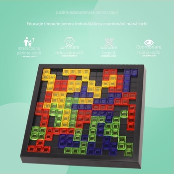 Xingtong Joc de masă pentru 4 jucători — strategie pătrată, temă Tetris Gladiator, plastic