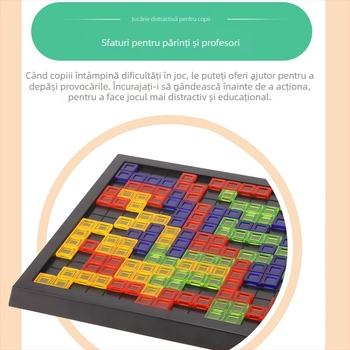 Xingtong Joc de masă pentru 4 jucători — strategie pătrată, temă Tetris Gladiator, plastic