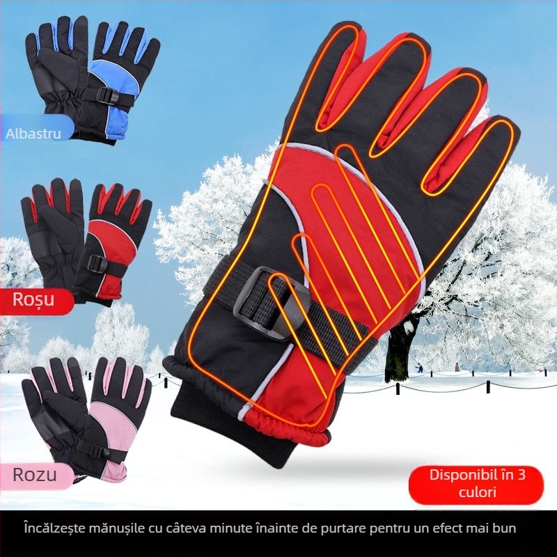 Mănuși de încălzire USB pentru plimbări cu motocicleta – piele, unisex, broderie, potrivire cromatică, Xin Gudda