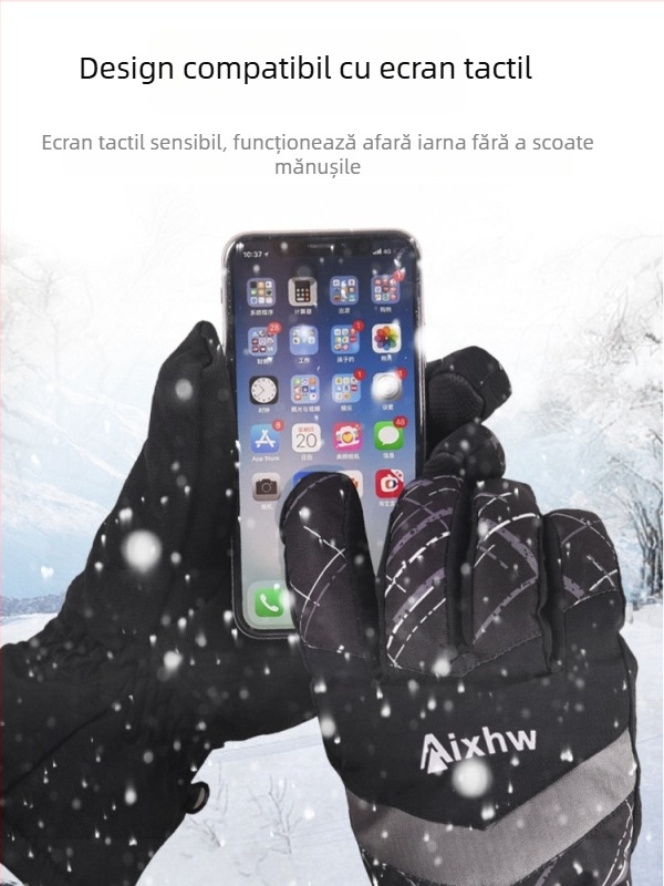 Mănuși de schi Aixhw – călduroase și rezistente la vânt, pentru adulți, sex neutru