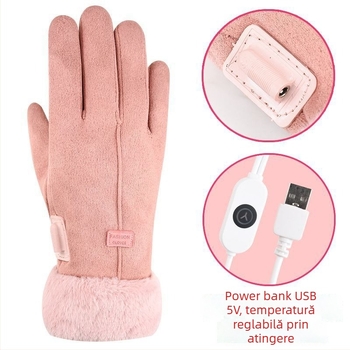 Mănuși încălzite alimentate prin USB, unisex, iarnă, ciclism outdoor