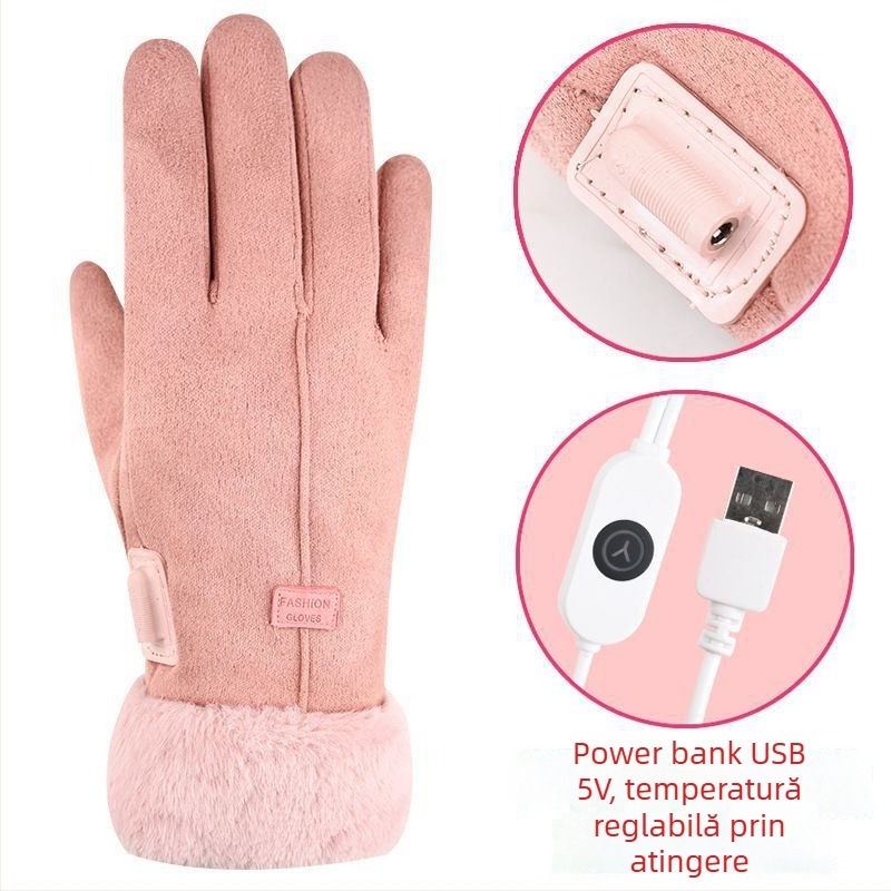 Mănuși încălzite alimentate prin USB, unisex, iarnă, ciclism outdoor