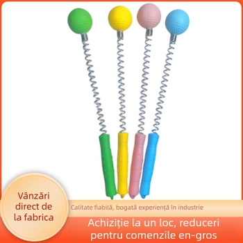 Cioc de masaj din plastic portabil, cu cap de silicon și arc pentru masaj de frământare, masaj de spate și masaj al meridianelor (87 g)